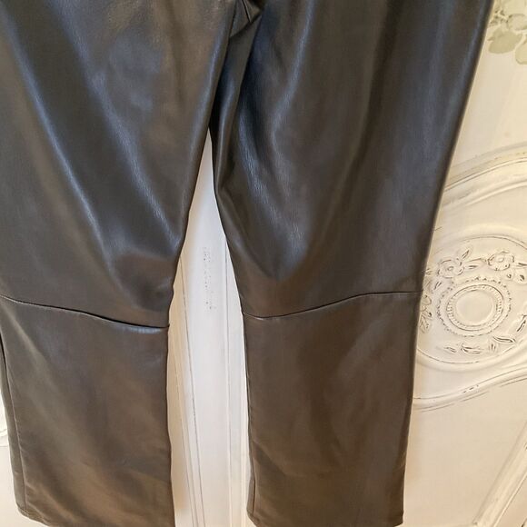 Lulus City Status Pants Women's XS Black Vegan Leather Hi Rise Bootcut NWT - Picture 6 of 16